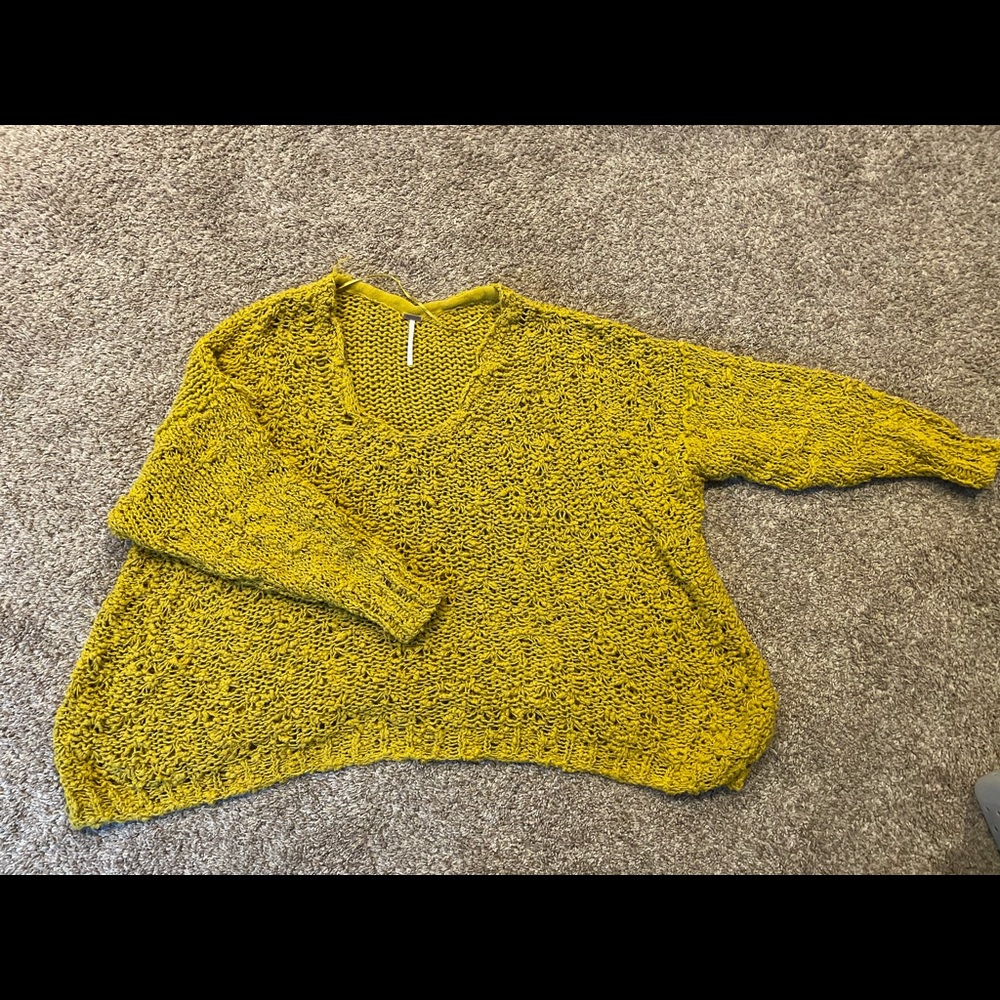 Free People Mustard yellow sweater